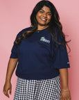 Christina is 5'4" and wears a size XL