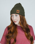 LC Leather Patch Beanie