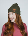 LC Leather Patch Beanie