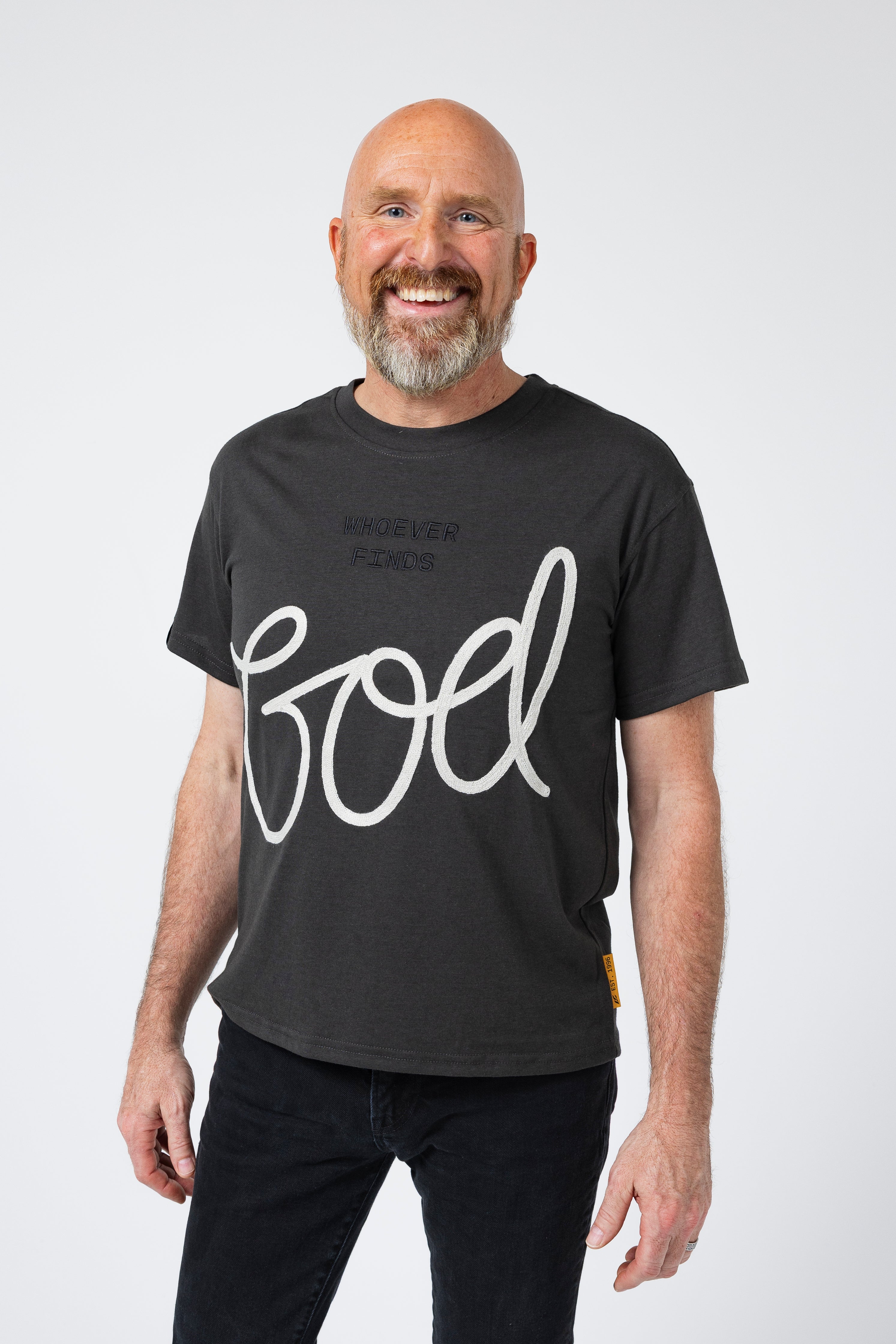 Stephen is wearing a size M