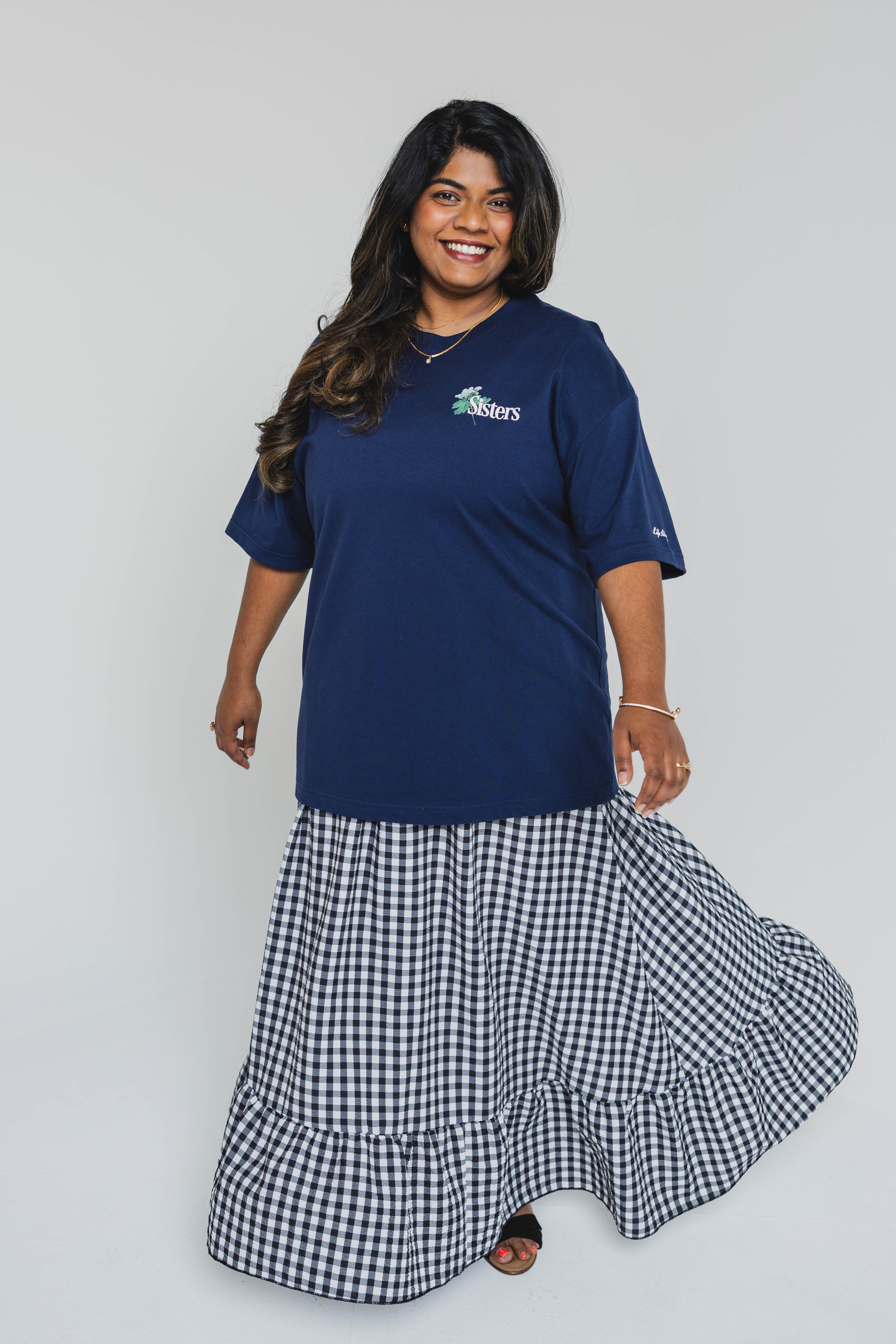Christina is 5'4" and wears a size XL