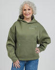 Linda Jo is 5'4" and wears a size S