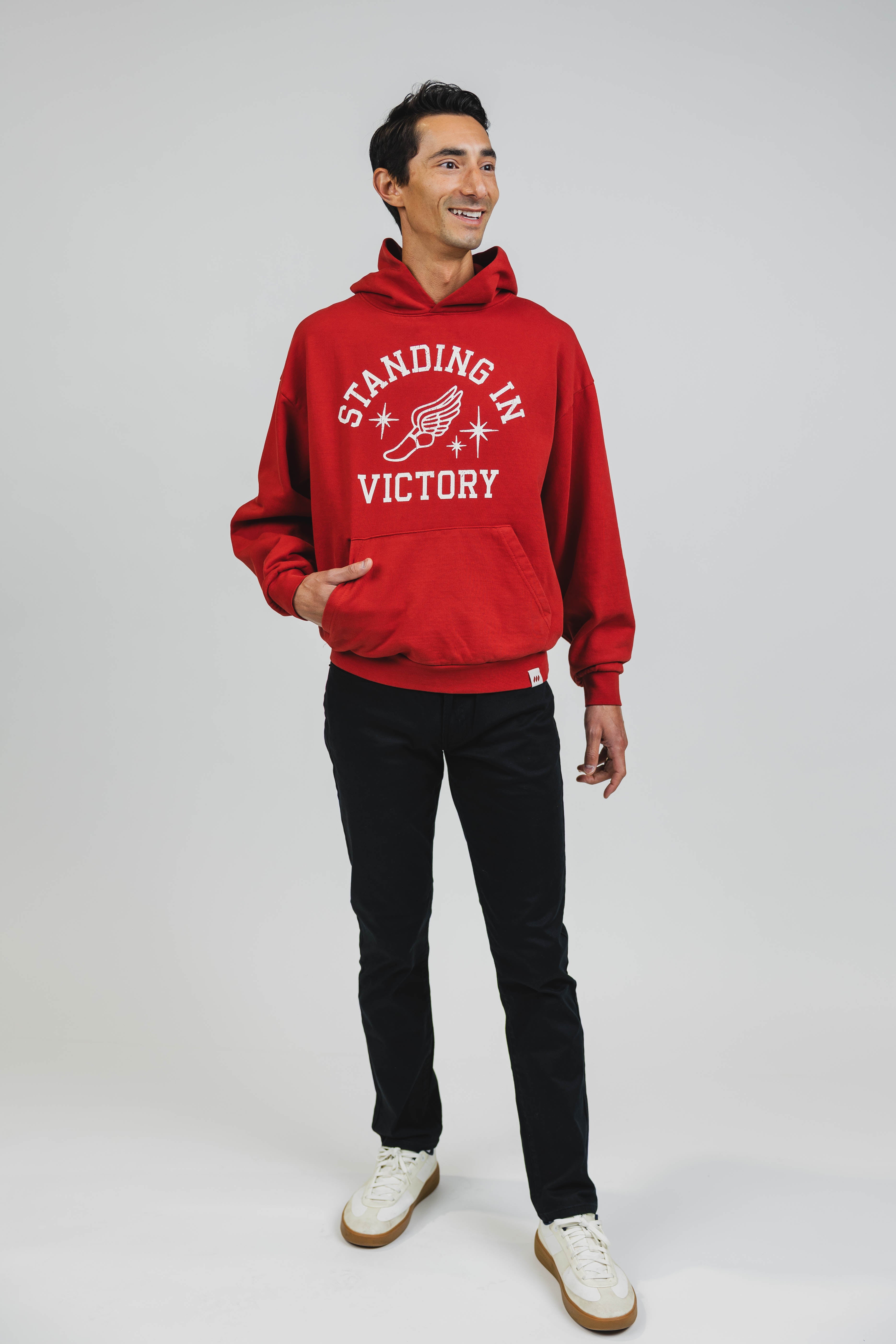 Ian is 6'1" and wears a size M
