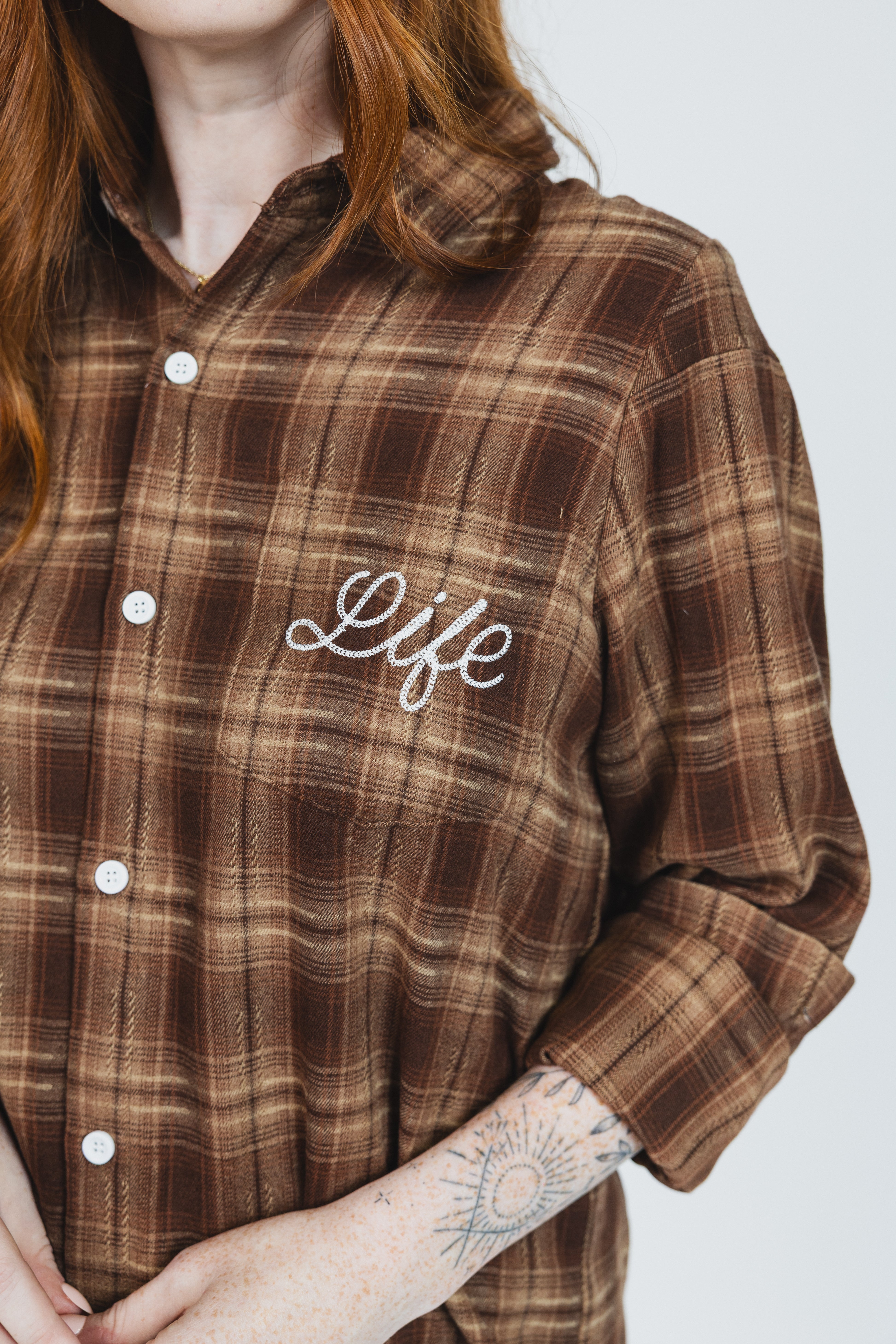 Life Chain Stitched Flannel