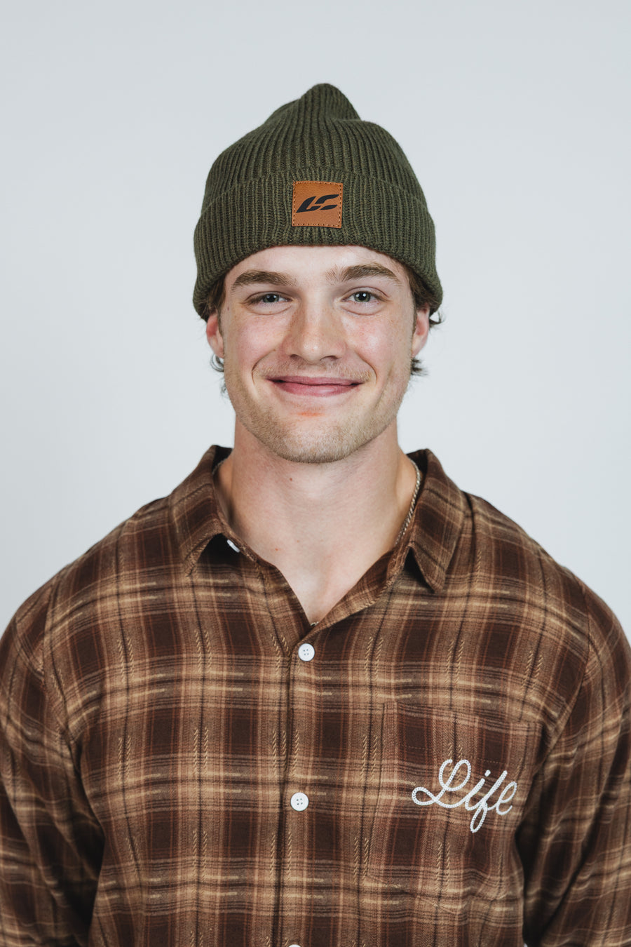 LC Leather Patch Beanie