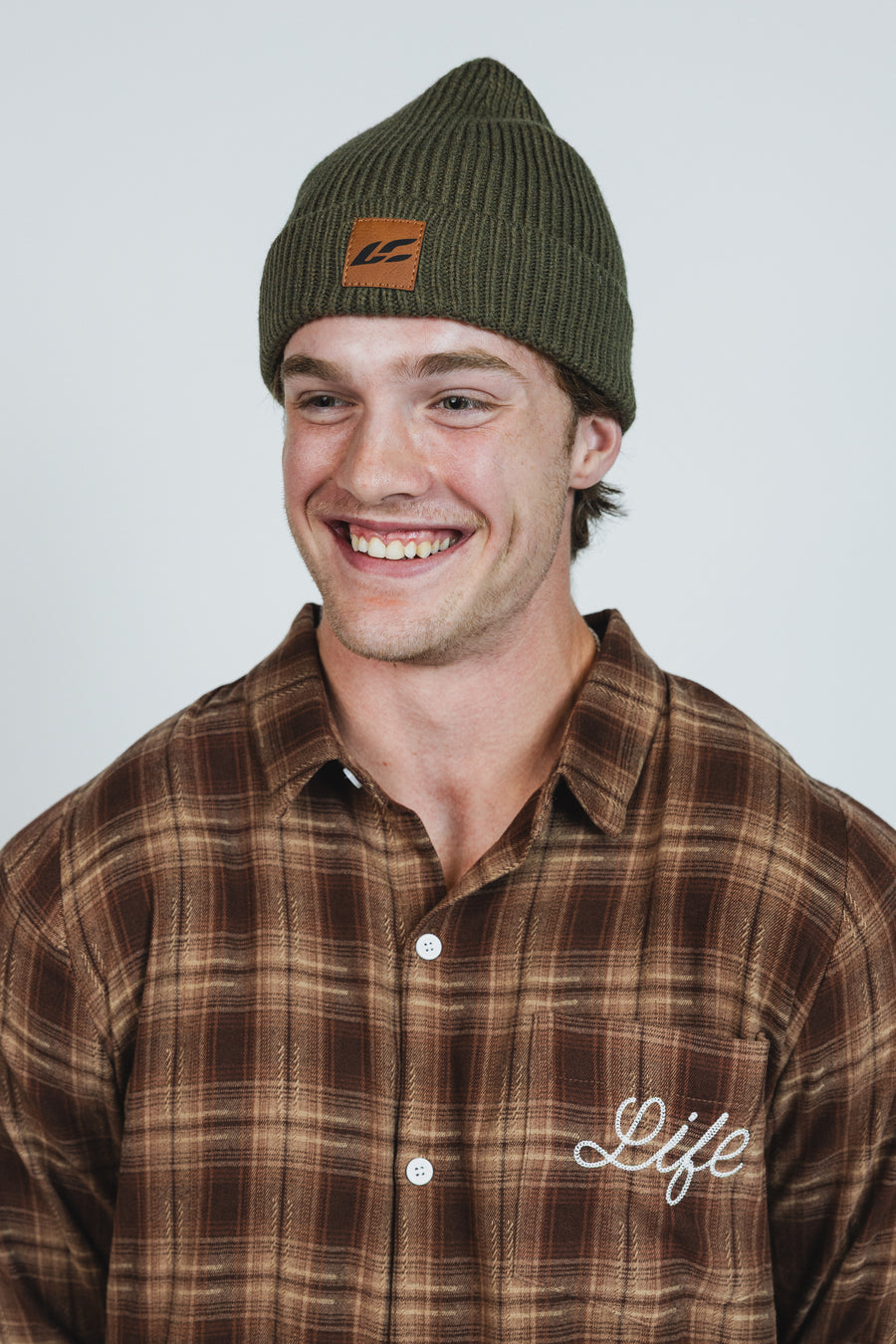 LC Leather Patch Beanie