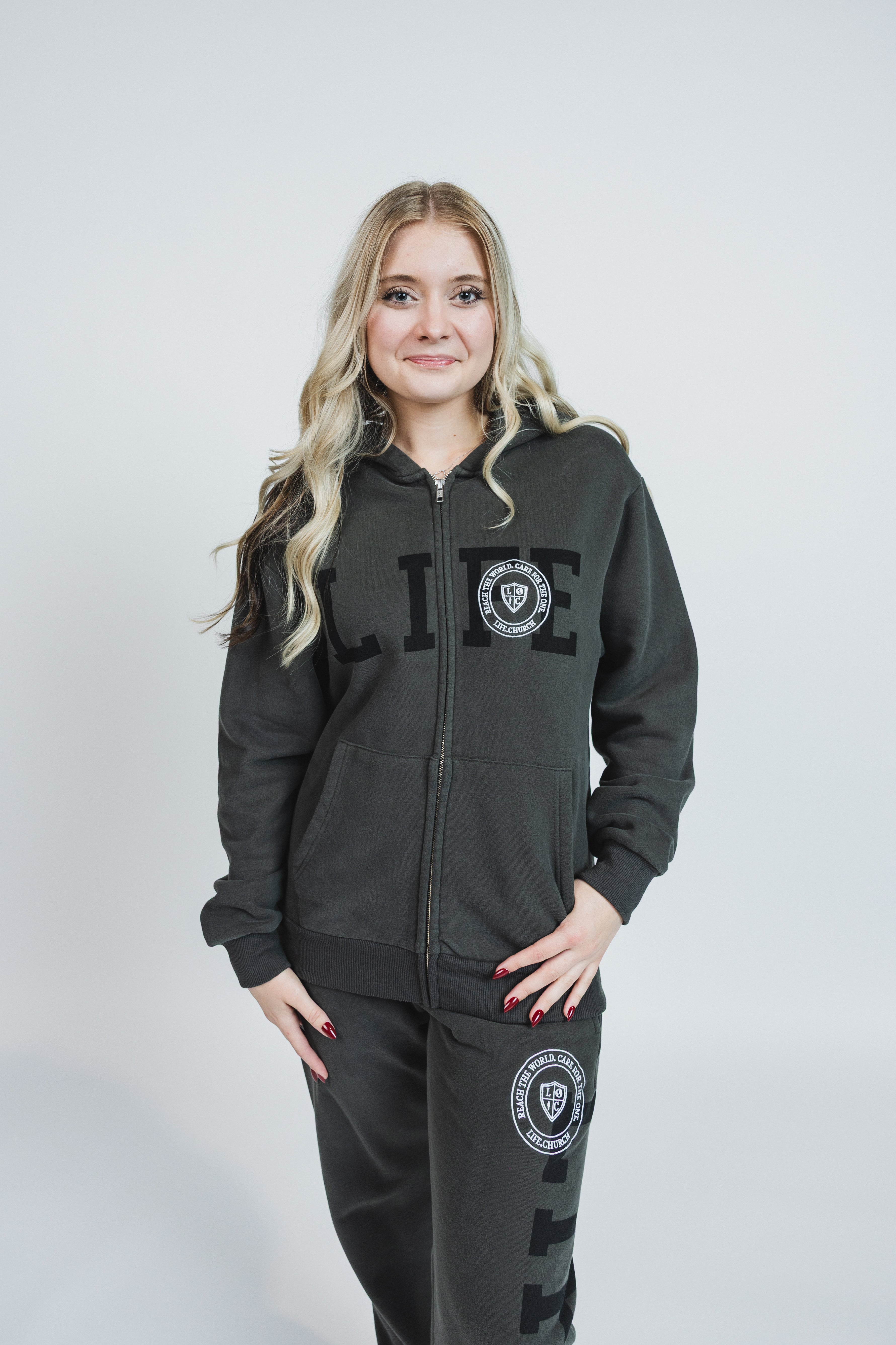 Maddie is wearing a size S