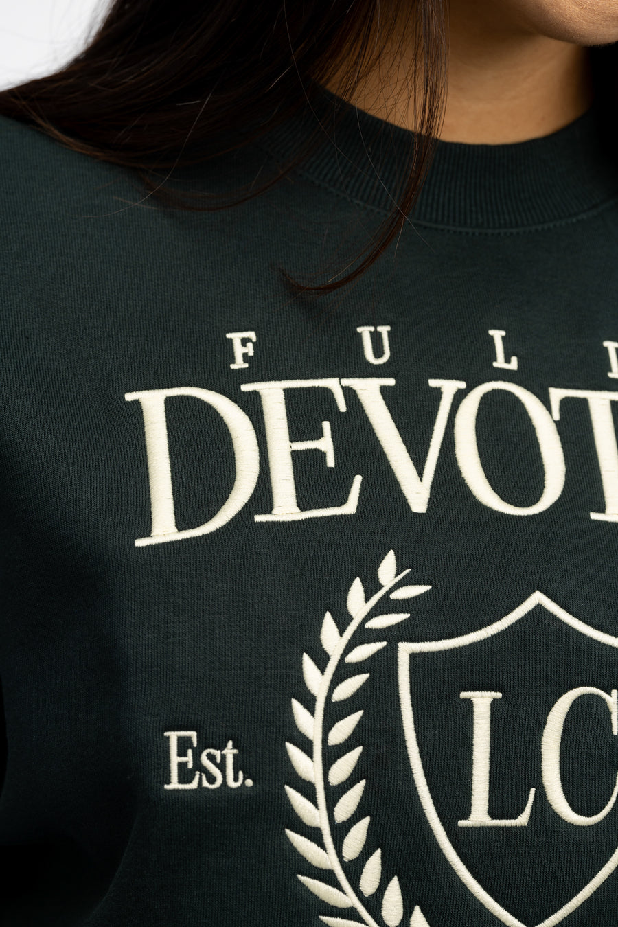 Embroidered Fully Devoted Crest Sweatshirt